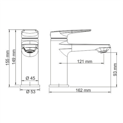 Смеситель для раковины оружейная сталь WasserKRAFT Wiese 8403