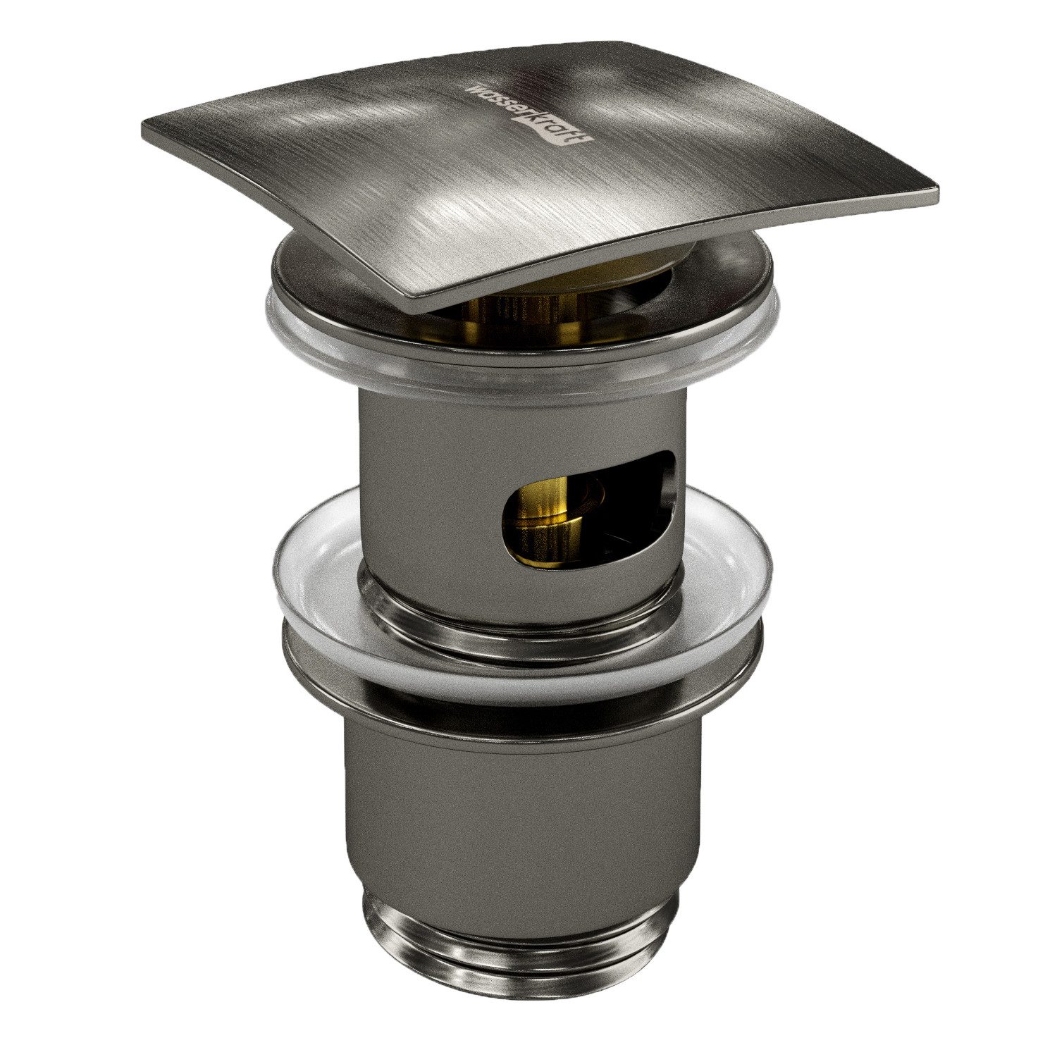 Донный клапан Push-up оружейная сталь WasserKRAFT Wiese A167