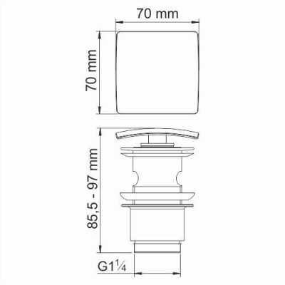 Донный клапан Push-up оружейная сталь WasserKRAFT Wiese A167