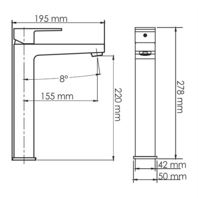 Смеситель для раковины чёрный WasserKRAFT Abens 2003H