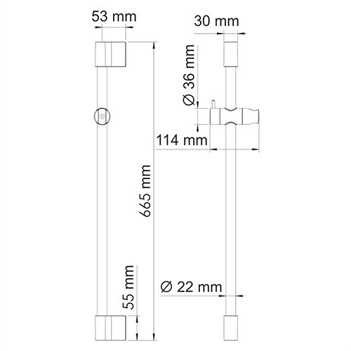 Штанга для душа чёрная WasserKraft Abens A076