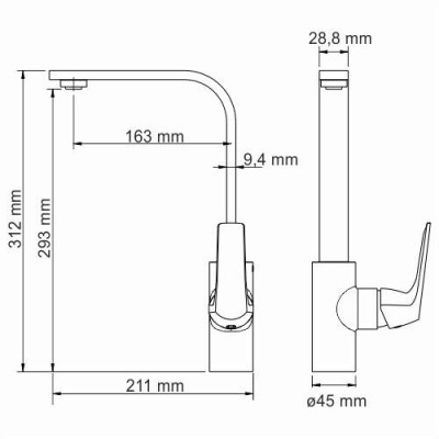 Смеситель для кухни хром WasserKRAFT Neime 1907