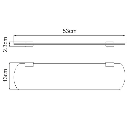 Полка стеклянная золото WasserKraft Sauer K-7924