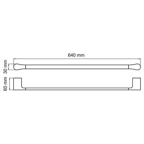 Держатель полотенец чёрный WasserKraft Glan K-5130