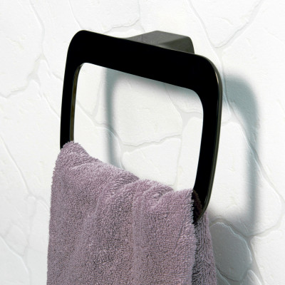Держатель полотенец чёрный WasserKraft Glan K-5160